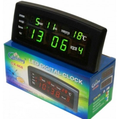 Електронний годинник з будильником Caixing CX-868 (червоні/зелені)